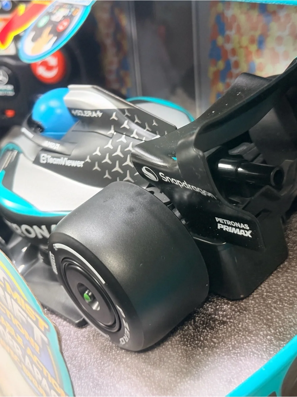 Remote Control Racing Car with Steering Wheel Controller - Black & Blue